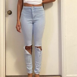 Forever 21 light blue high wasted skinny jeans